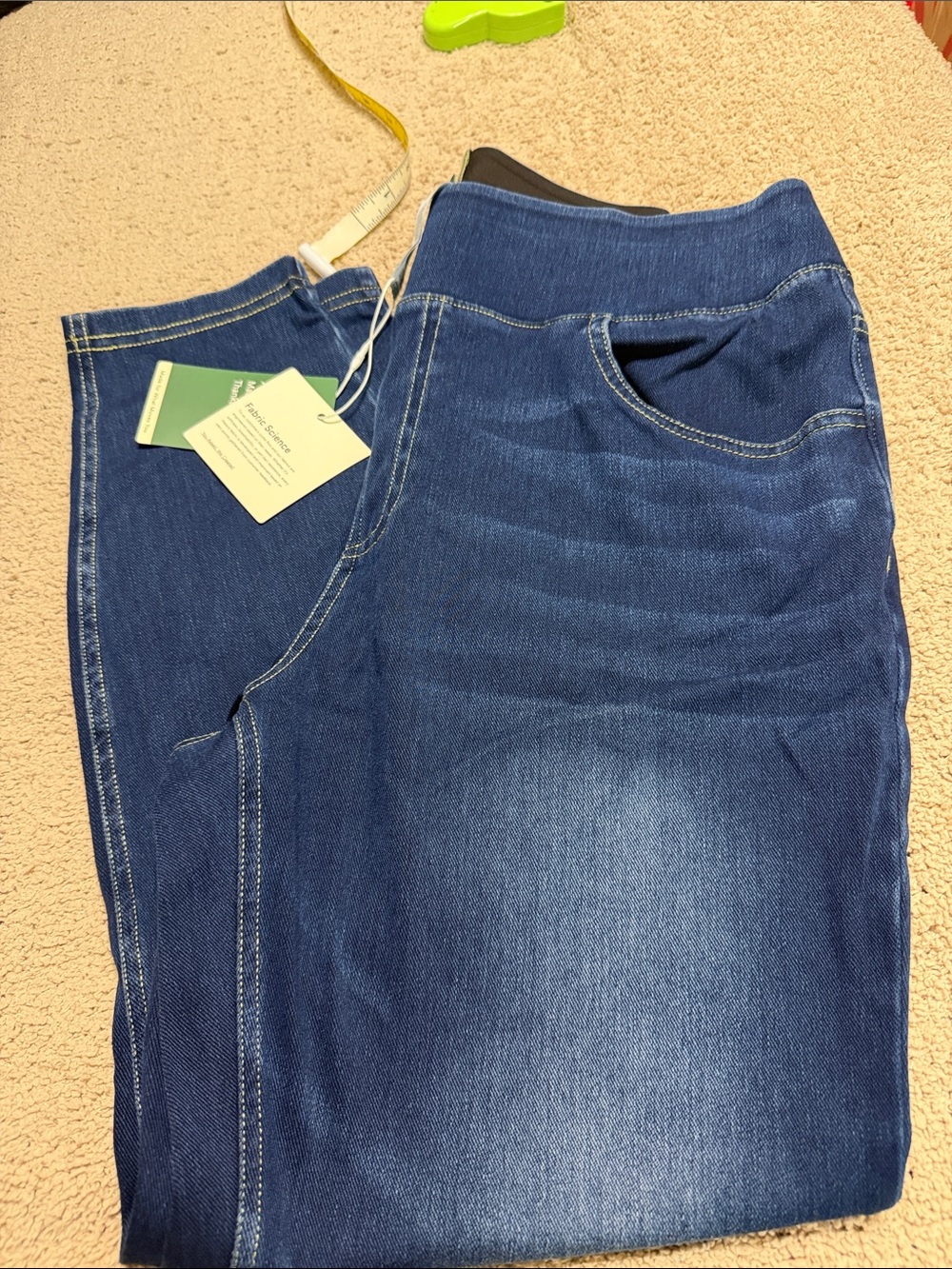 HALARA Dark Blue Pull-On Jeggings with Faded Finish